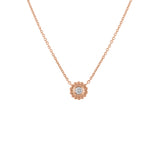 Bezel Diamond Necklace - Rose Gold