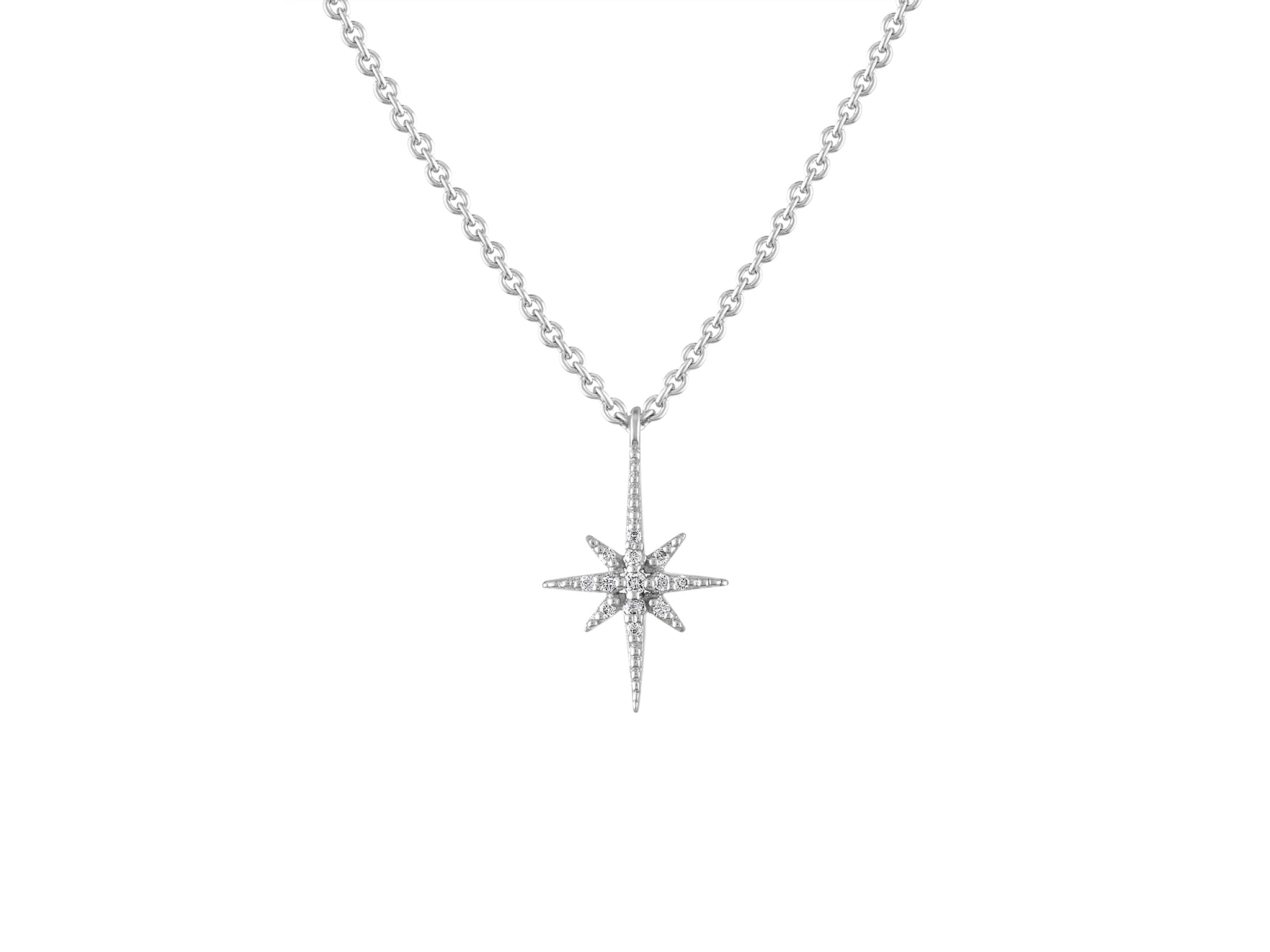 Celestial Star Pendant - White Gold