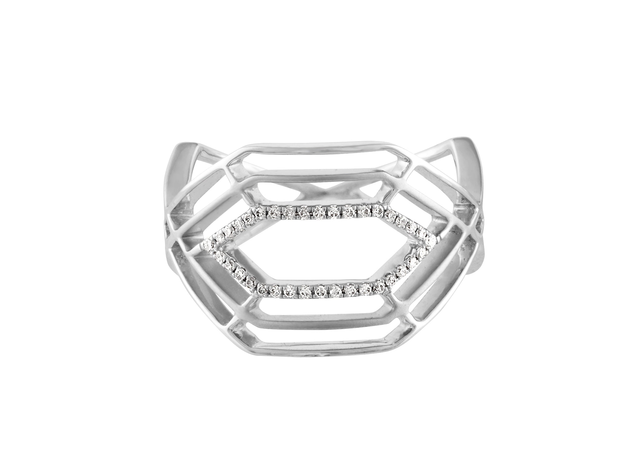 Hexa Ring - White Gold
