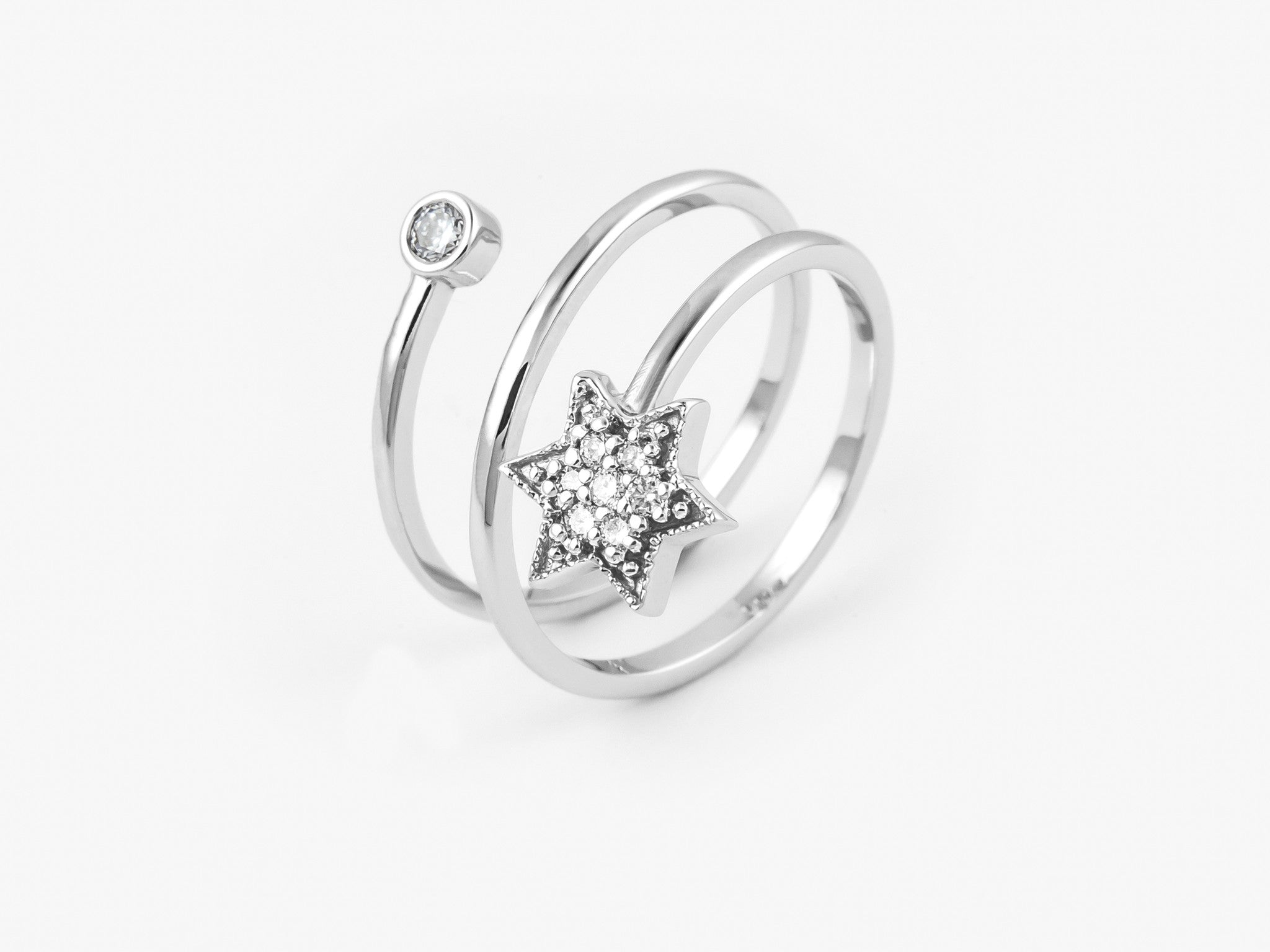 Riley Ring side view - White Gold 