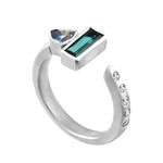 Sapphire Stackable - White Gold Side View