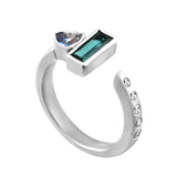 Sapphire Stackable - White Gold Side View